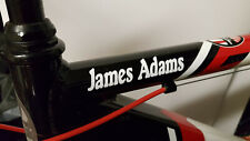 2 x PERSONALISED/CUSTOMISED BIKE BICYCLE FRAME NAME STICKERS MOUNTAIN BMX RACING