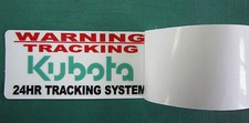  WARNING THEFT STICKER TRACKER  KUBOTA STOLEN WINDOW  MINI DIGGER  MICRO
