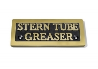 stern tube greaser sign solid brass, narrowboat, boat, barge, yacht.