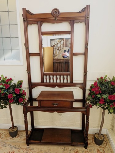 Victorian walnut hall hat - hall,