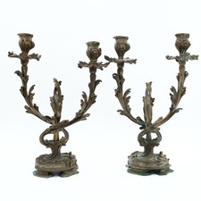 Twin Branch Brass Candlesticks