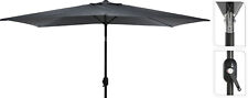 2.5M Rectangular Garden Parasol Balcony Umbrella Patio Sun Shade Tilt and Crank