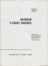 Daimler V8 Engine Detailed Analysis Booklet 1961 Original 11 Pages