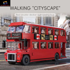 New 745PCS British Red Double Decker Bus Building Blocks - Classic City Tour Toy