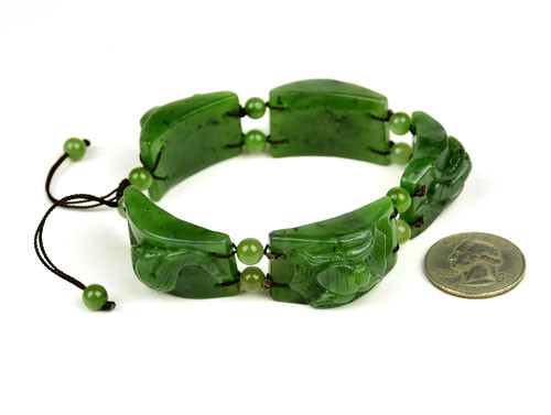 Natural green nephrite - green,