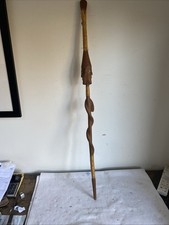Vintage African Hand Carved Wooden Walking Stick 