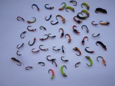 Fly Fishing Flies box and fourty nine Preowned Used handmade flies