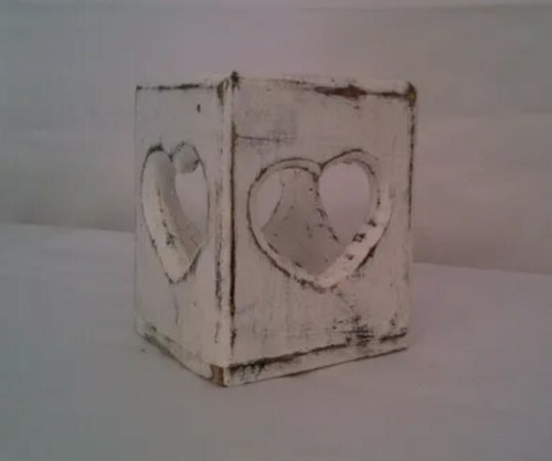Shabby chic white heart tea - heart,