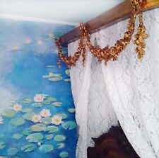 Antique French bed ciel de lit half tester bed canopy shabby chic Chateau style