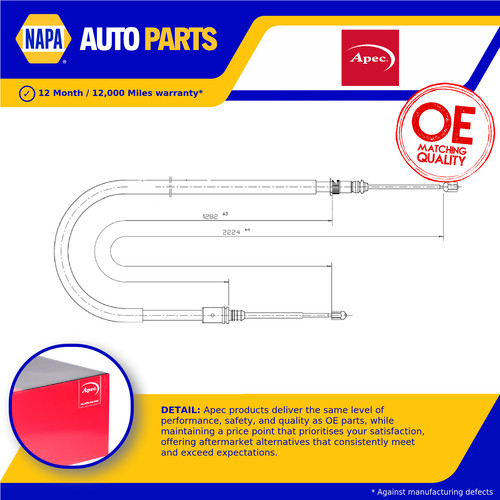 Handbrake cable fits renault - handbrake,