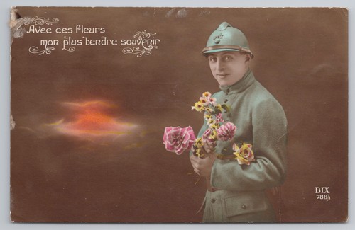 Wwi french soldier postcard - wwi,