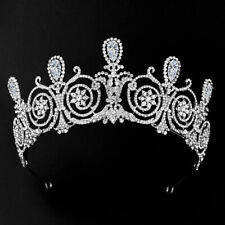 7.5cm Tall  CZ Crystal Wedding Bridal Queen Princess Prom Tiara Crown Adult
