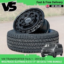 FOR VW T6/T6.1 WOLFRACE SLOTMAG 17" MATTE BLACK 5X120 ALLOY WHEELS & TYRES