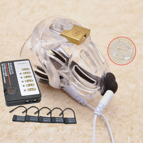 Male stim shock chastity - e-stim,