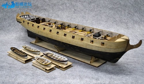 Wooden dinghy rowboat 75 - rowboat, 1:75