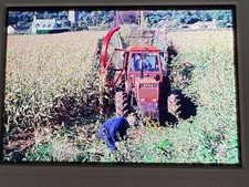 Same Tractor Working in Field 35mm Amateur Slide Vintage 