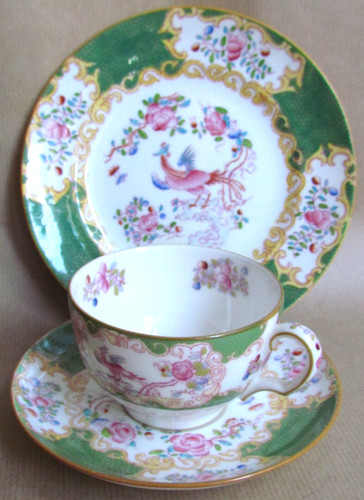 Mintons green cockatrice trio - mintons,