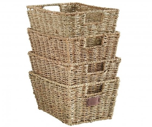 Seagrass storage baskets set - seagrass,