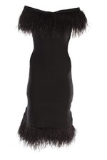 HERVE LEGER BLACK BANDAGE MIDI