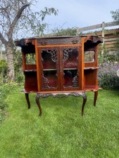Antique mahogany Drinks Cabinet Ornate Sideboard Bookcase