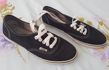 Vans - Skate Shoes - Black Plimsoles - Canvas Trainers  Ladies UK 3 - US 5.5