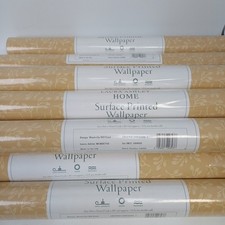 10x Laura Ashley Wallpaper Vintage Woodville Gold Surface Printed NOS