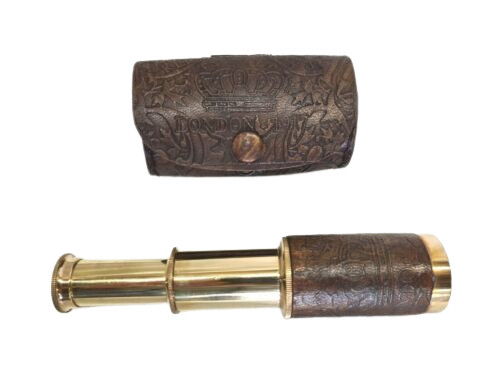 Brass nautical telescope with - nautical,