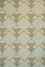 Vintage Hand Sewn Patchwork Quilt Tulip Pattern Green Floral Bedspread Throw