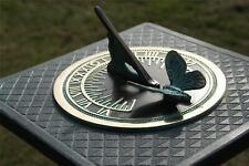 175mm Verdigris Brass Butterfly Design Garden Sundial