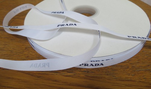 Prada white ribbon embossed - prada,