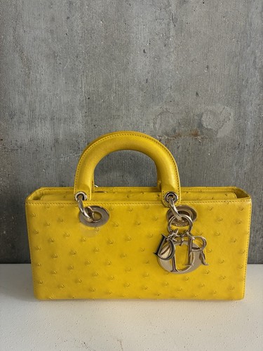 Dior lady joy yellow ostrich - dior, d-joy