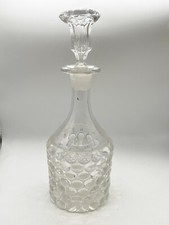 ANTIQUE VICTORIAN / GEORGIAN HOB NAIL BUBBLE BULLSEYE GLASS DECANTER