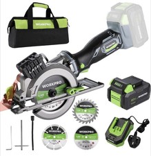 20V Mini Circular Saw, Cordless 4.0Ah Battery & Fast Charger, 115mm Compact Kit