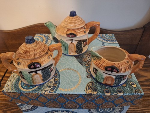 Antique thatched cottage ware - cottage,