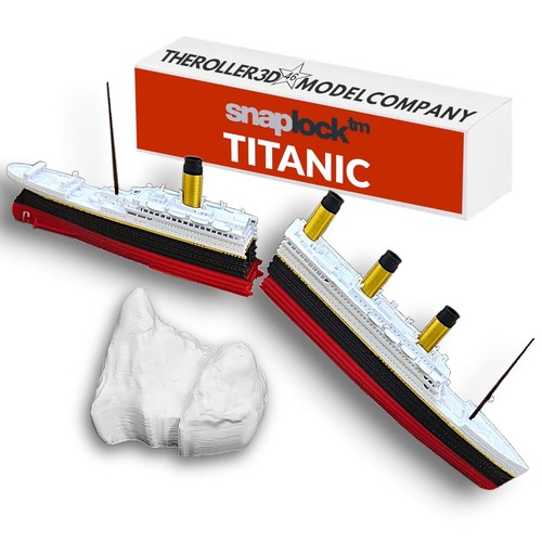 Titanic toy ship with - with, iceberg
