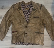 Vera Pelle made in Italy unisex brown leather jacket vintage size 56
