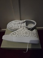 Ted Baker laser cut platform white trainer