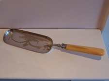 Silver Plated Crumb Tray Bone Handle Silver Cuff Sheffield 1903 Atkin Brothers