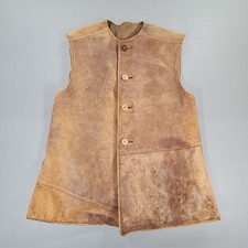 WW2 British Army Jerkin Brown 1939 Despatch Riders Leather Coat Military Issued