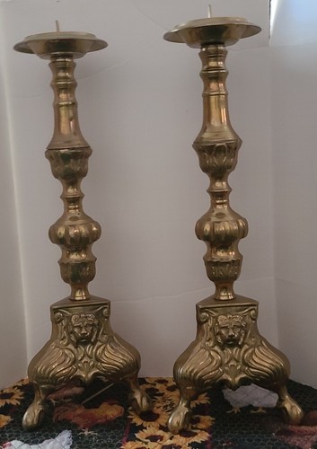 Large brass church - large, candle