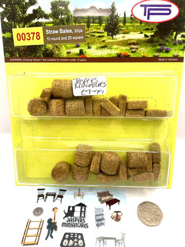 Brown straw bales 30pk - straw,