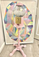 Gumball Machine and Stand 15 Pink 15 Inch
