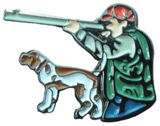 Hunter & Hunting Dog Pin Badge