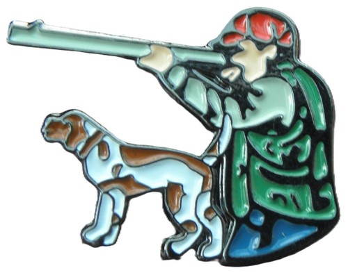 Hunter hunting dog pin badge - hunting,