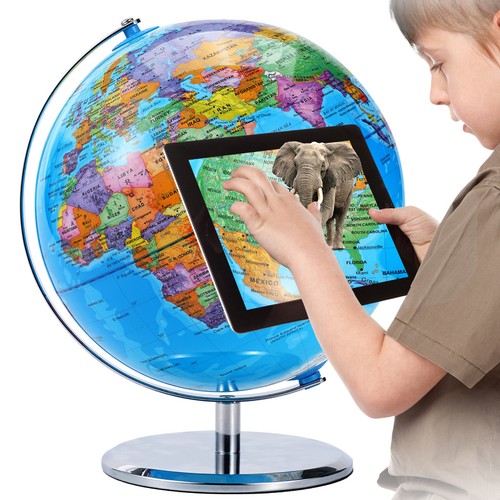Metal large world globe - 3d,