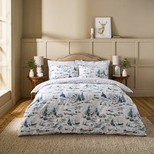 Dorma King Size - 'Winter Woodland' Brushed Cotton Duvet Cover & Pillowcase Set