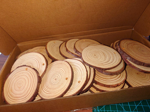 Unfinished natural wood slices - natural,