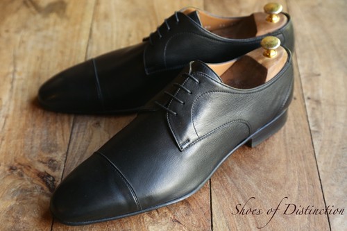 Stemar black leather derby - black,