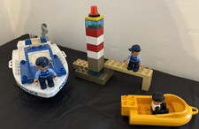 LEGO Duplo Police Boat Set 4861 inc light house speed boat  includes 3 figures 