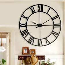 Extra Large Roman Numerals Skeleton Wall Clock Big Giant Open Face Round Clocks